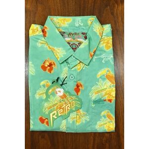 Retro Rifle x Dead Air Silencers (L) Cans & Toucans Button Down Short Sleeve